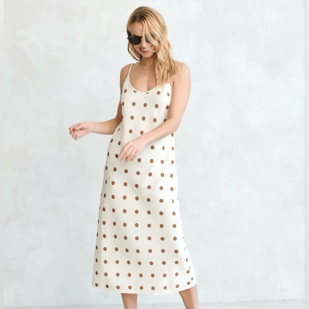 Jenni Kayne Slip Dress Caramel Dot XS